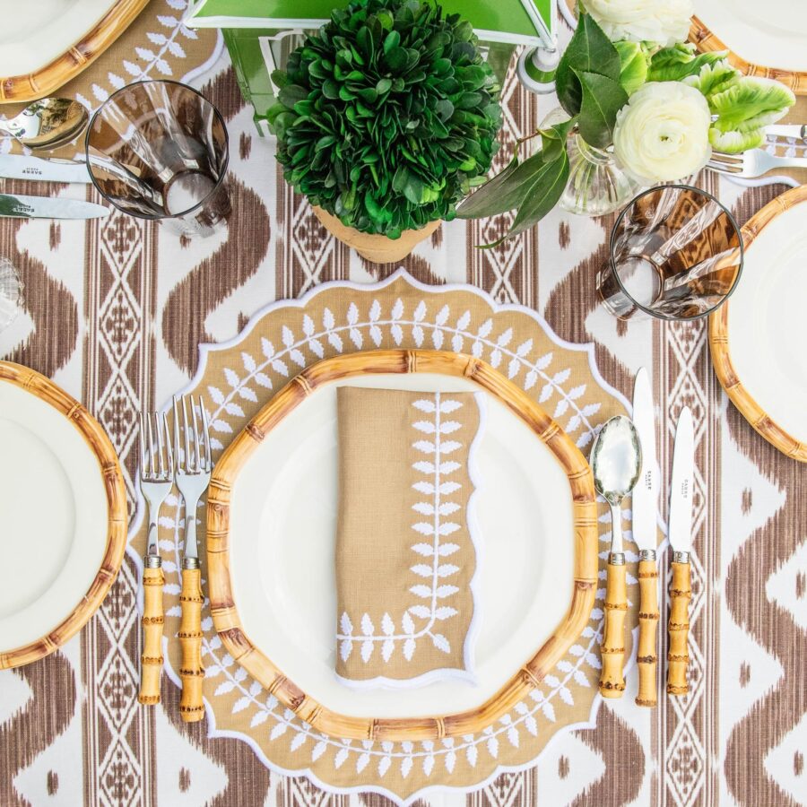 Fidino Geometric Bamboo Dinner and Starter Plates – Set of 8 - Image 10