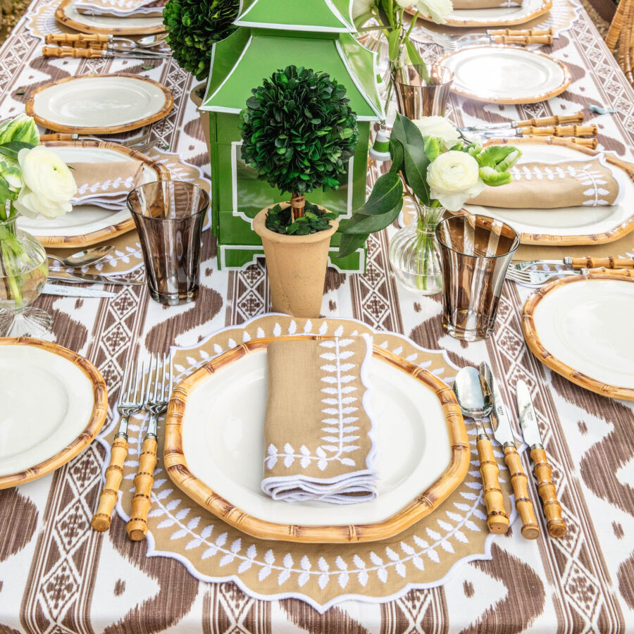 Fidino Geometric Bamboo Dinner Plates – Set of 4 - Image 10