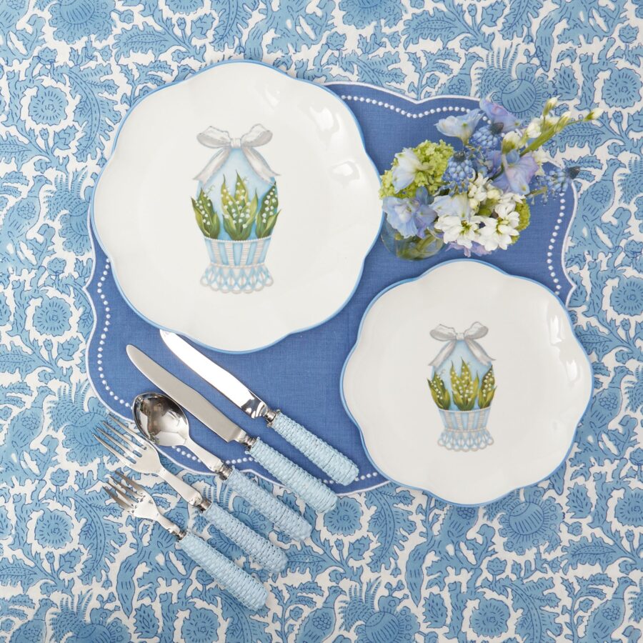 Fidino Scalloped Blue Easter Egg Starter Plates – Set of 4 - Image 6