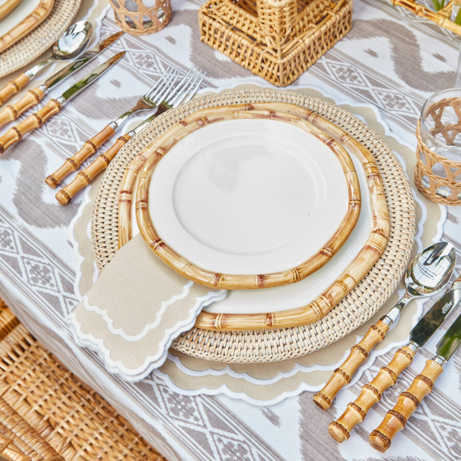 Fidino Geometric Bamboo Dinner and Starter Plates – Set of 8 - Image 15