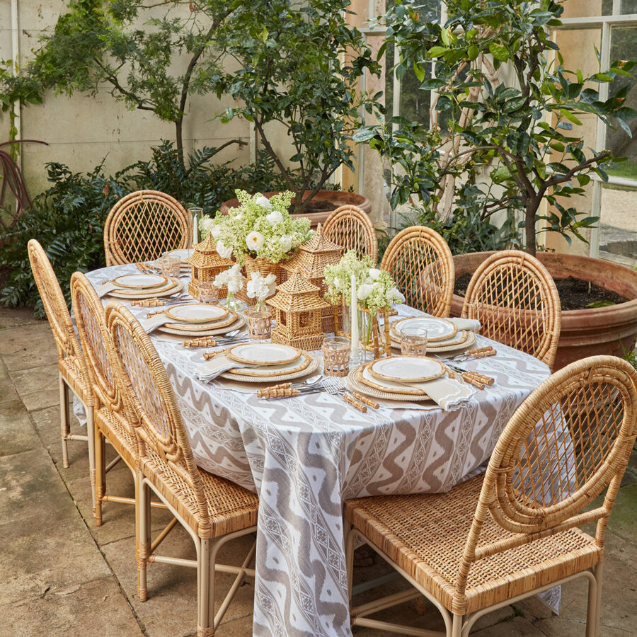 Fidino Geometric Bamboo Dinner Plates – Set of 4 - Image 15