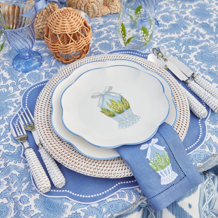 Fidino Scalloped Blue Easter Egg Starter Plates – Set of 4 - Image 2