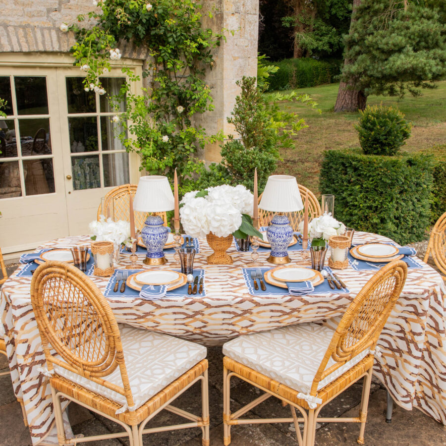 Fidino Geometric Bamboo Dinner Plates – Set of 4 - Image 3
