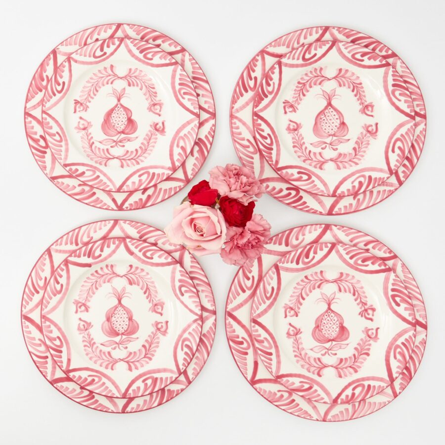 Fidino Pink Melograno Dinner and Starter Plates – Set of 8