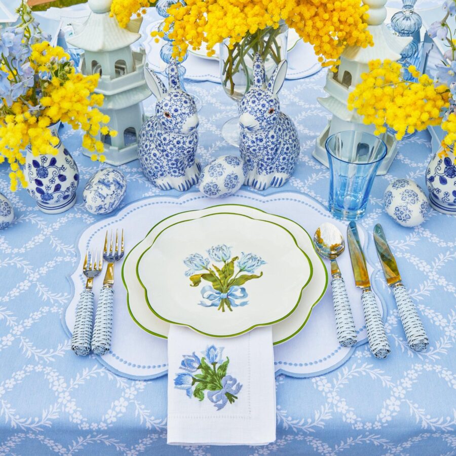 Fidino Blue Tulip Dinner and Starter Plates – Set of 8 - Image 15