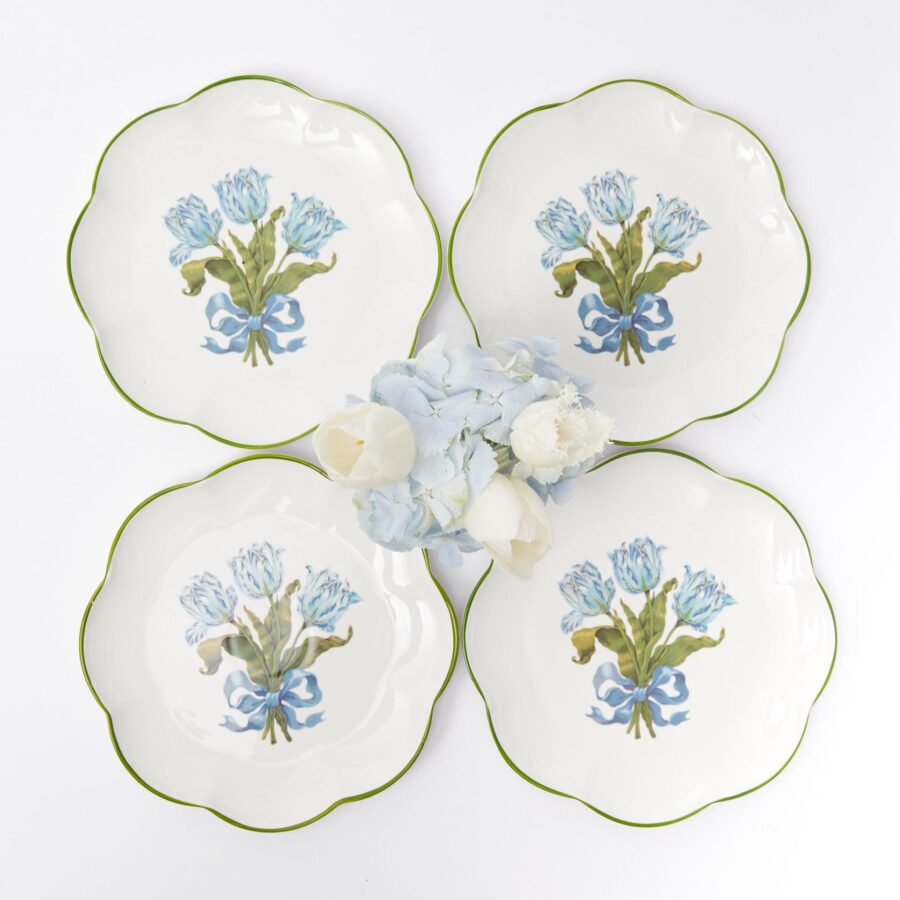 Fidino Blue Tulip Starter Plates – Set of 4