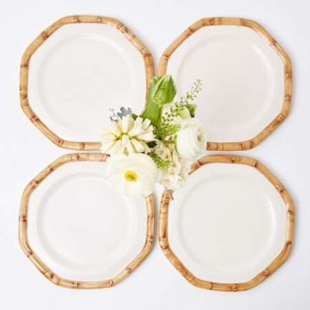 Fidino Geometric Bamboo Dinner Plates – Set of 4