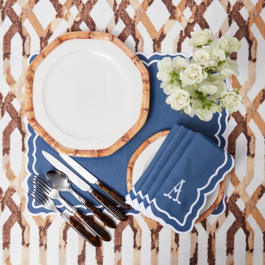 Fidino Geometric Bamboo Dinner Plates – Set of 4 - Image 5