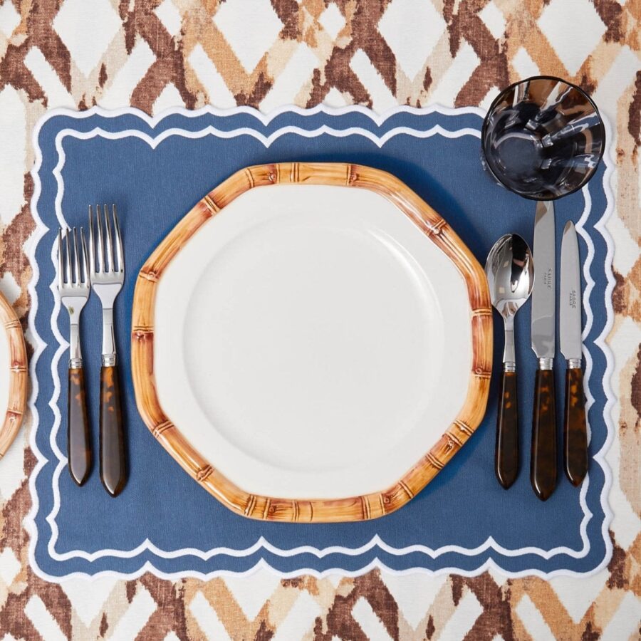 Fidino Geometric Bamboo Dinner Plates – Set of 4 - Image 2