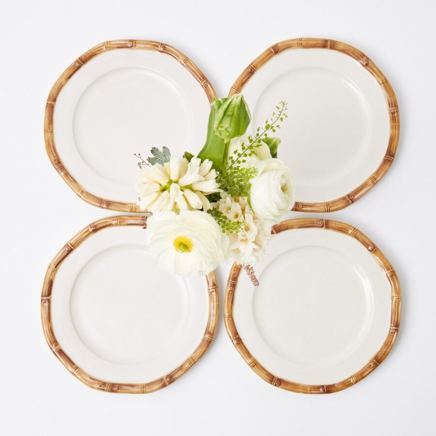 Fidino Geometric Bamboo Starter Plates – Set of 4