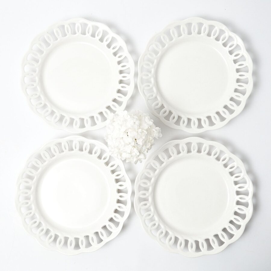 Fidino Elegant White Lace Dinner Plates – Set of 4 - Image 12