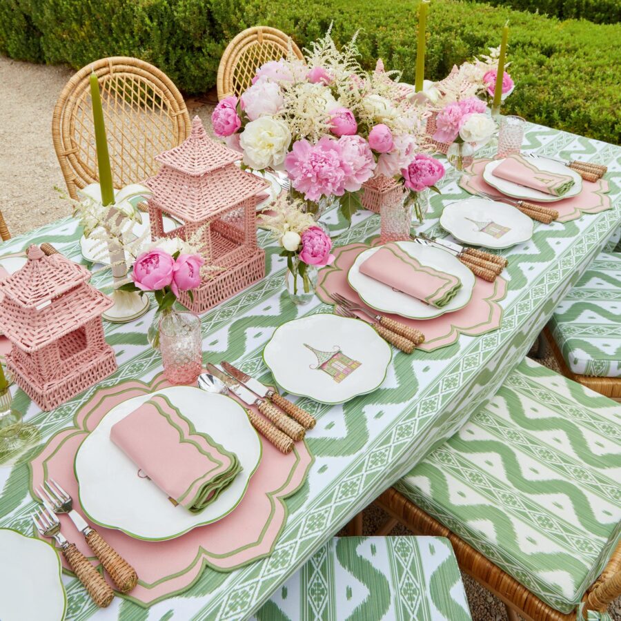 Fidino Pink & Green Pagoda Dinner and Starter Plates – Set of 8 - Image 12