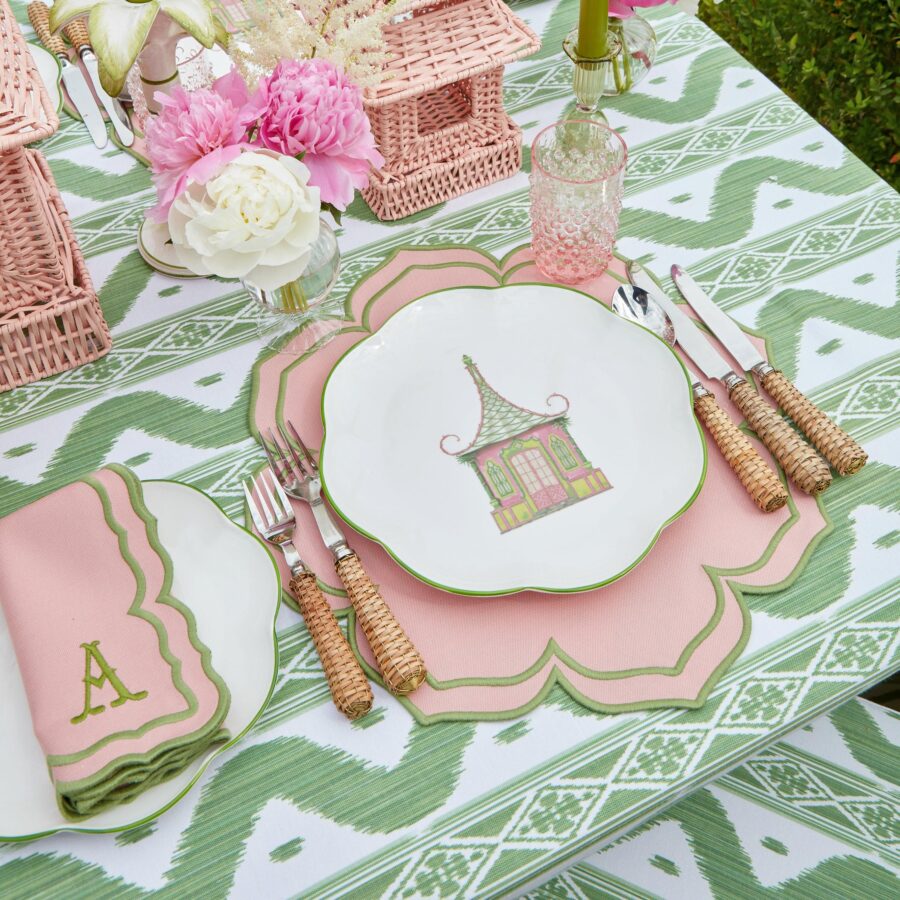 Fidino Pink & Green Pagoda Dinner and Starter Plates – Set of 8 - Image 13