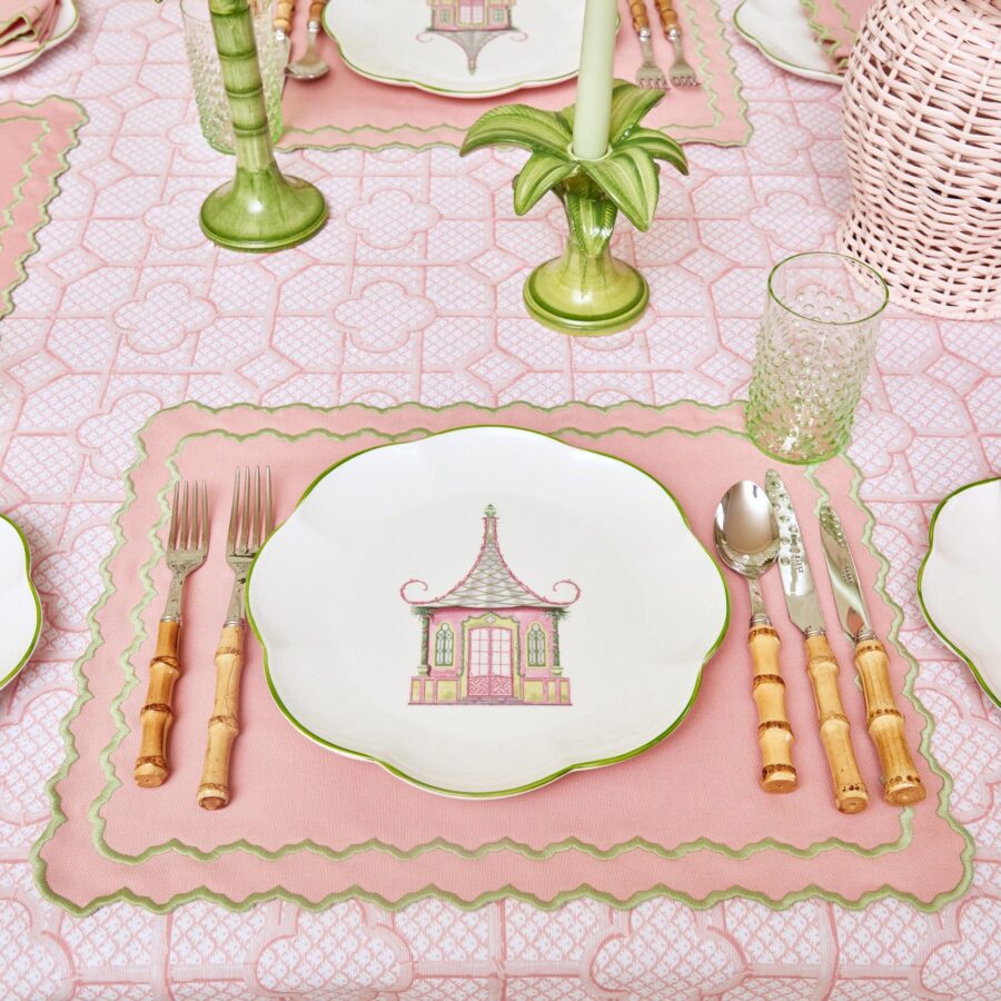 Fidino Pink & Green Pagoda Dinner Plates – Set of 4 - Image 11