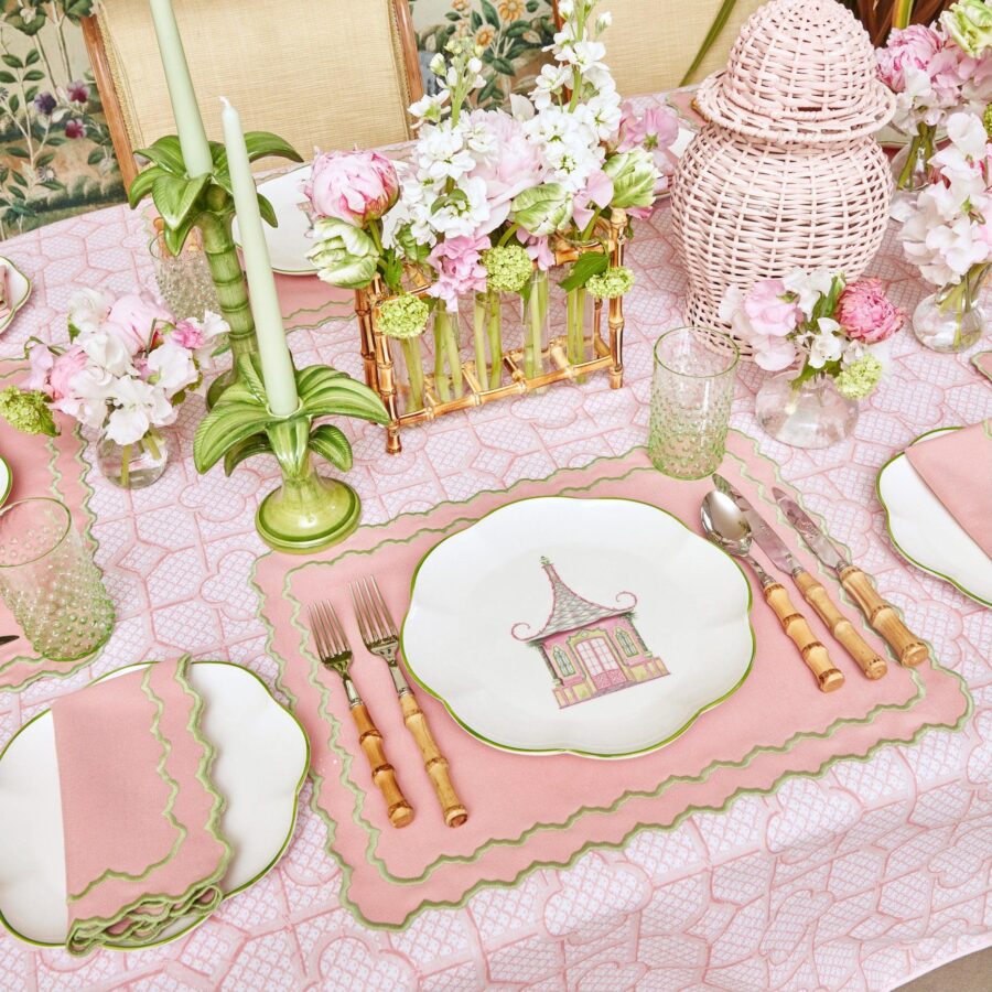 Fidino Pink & Green Pagoda Dinner Plates – Set of 4 - Image 13