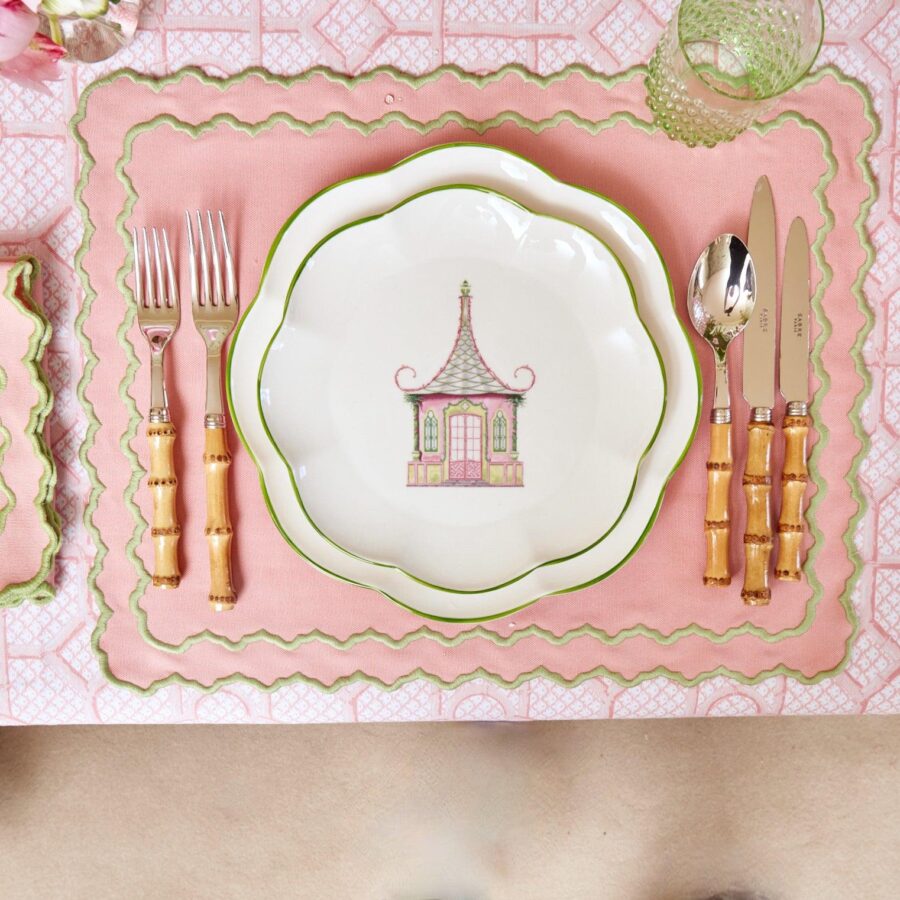 Fidino Pink & Green Pagoda Dinner Plates – Set of 4 - Image 18