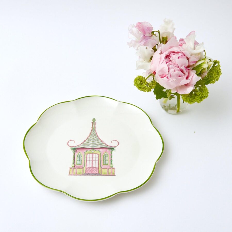 Fidino Pink & Green Pagoda Dinner Plates – Set of 4 - Image 20