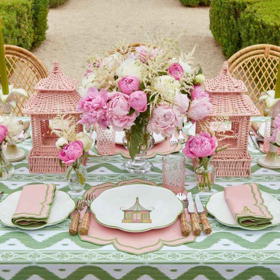 Fidino Pink & Green Pagoda Dinner Plates – Set of 4 - Image 8