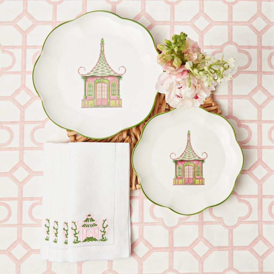 Fidino Pink & Green Pagoda Starter Plates – Set of 4 - Image 11