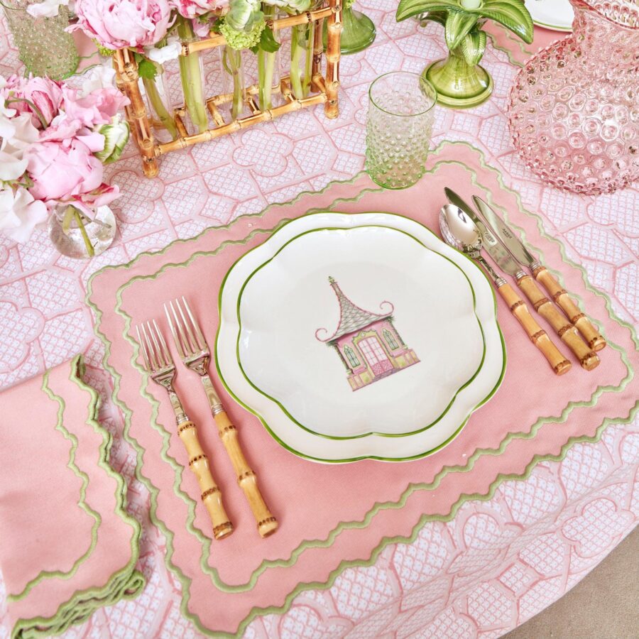 Fidino Pink & Green Pagoda Starter Plates – Set of 4 - Image 12