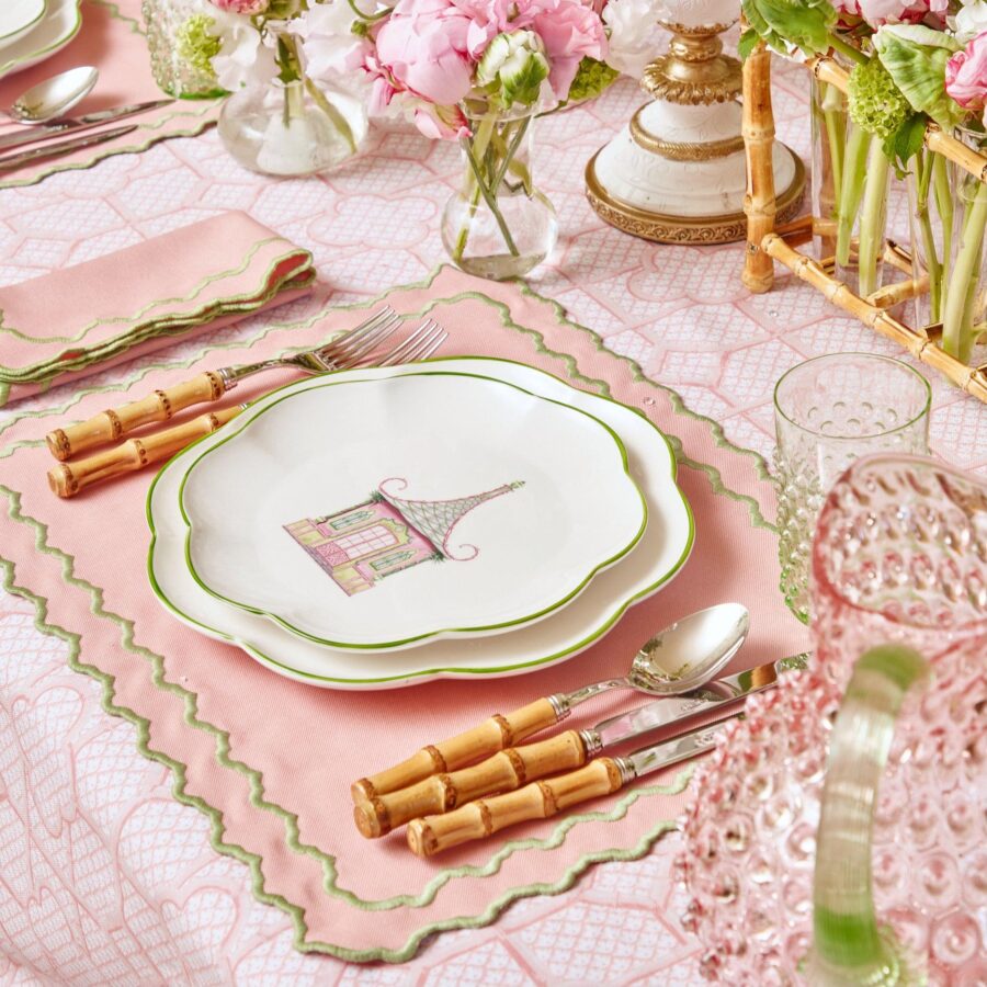 Fidino Pink & Green Pagoda Starter Plates – Set of 4 - Image 17