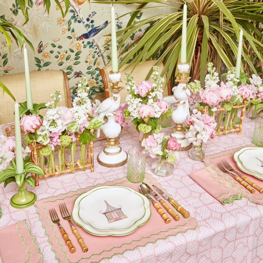 Fidino Pink & Green Pagoda Starter Plates – Set of 4 - Image 18