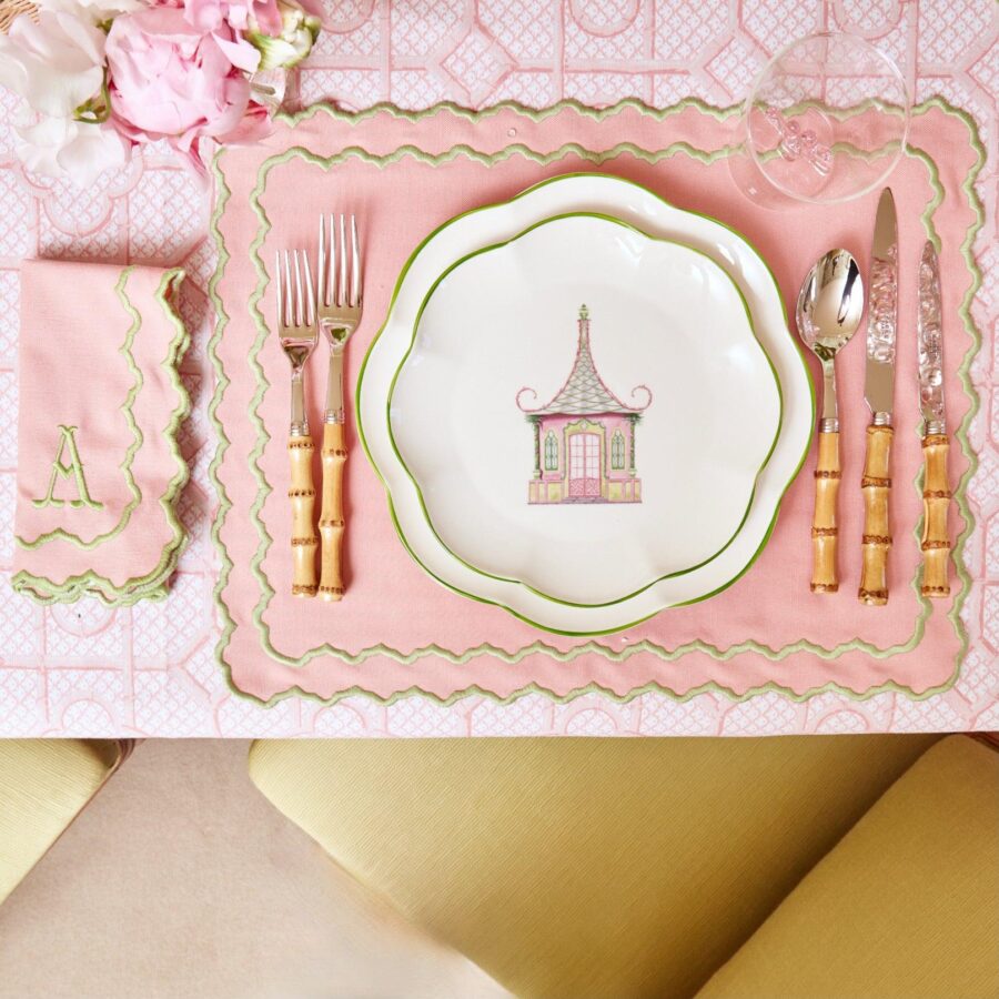 Fidino Pink & Green Pagoda Starter Plates – Set of 4 - Image 20