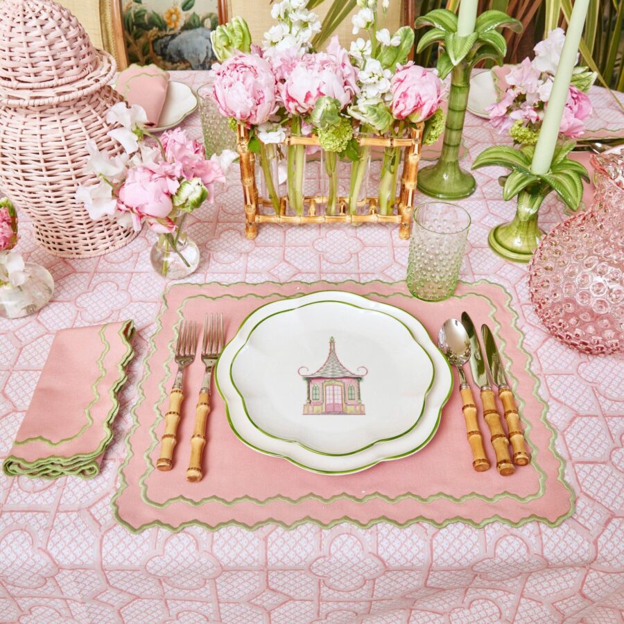 Fidino Pink & Green Pagoda Starter Plates – Set of 4 - Image 21