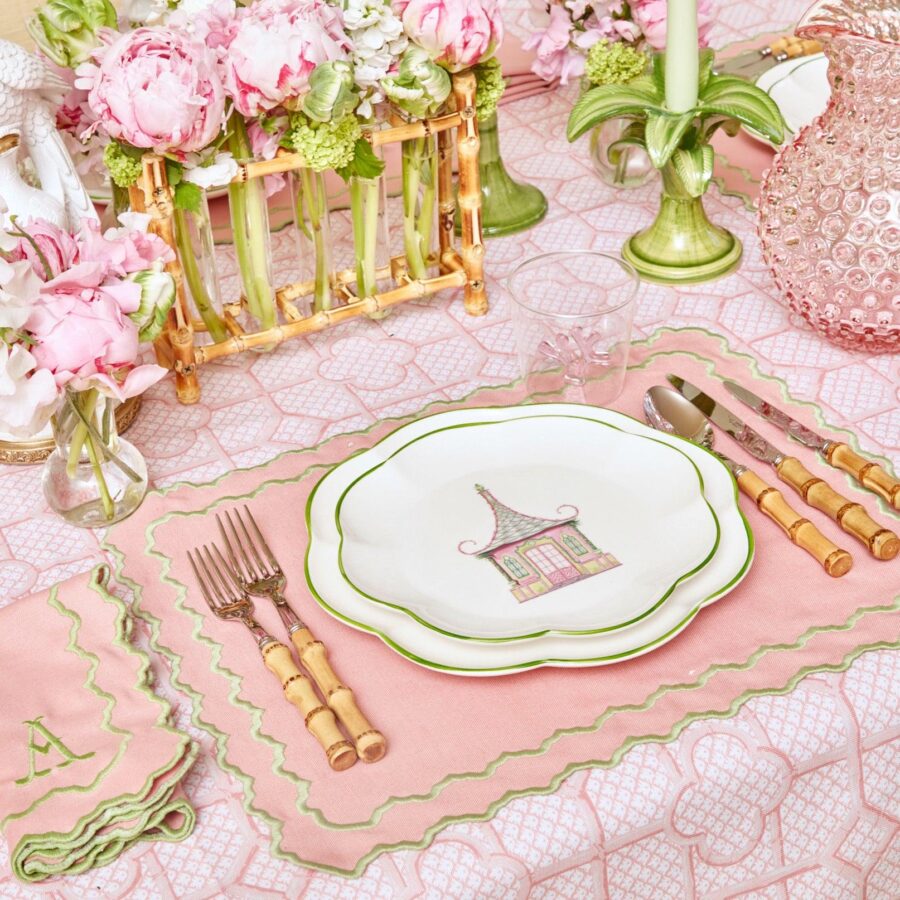 Fidino Pink & Green Pagoda Starter Plates – Set of 4 - Image 23