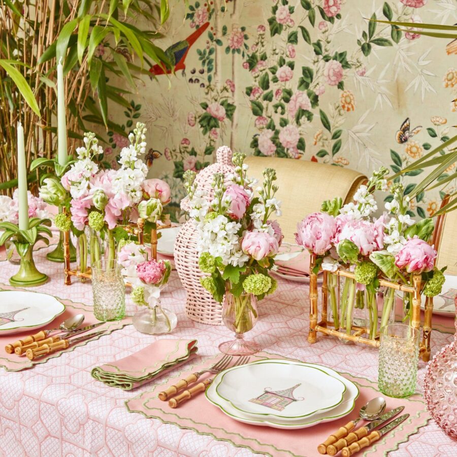 Fidino Pink & Green Pagoda Starter Plates – Set of 4 - Image 24