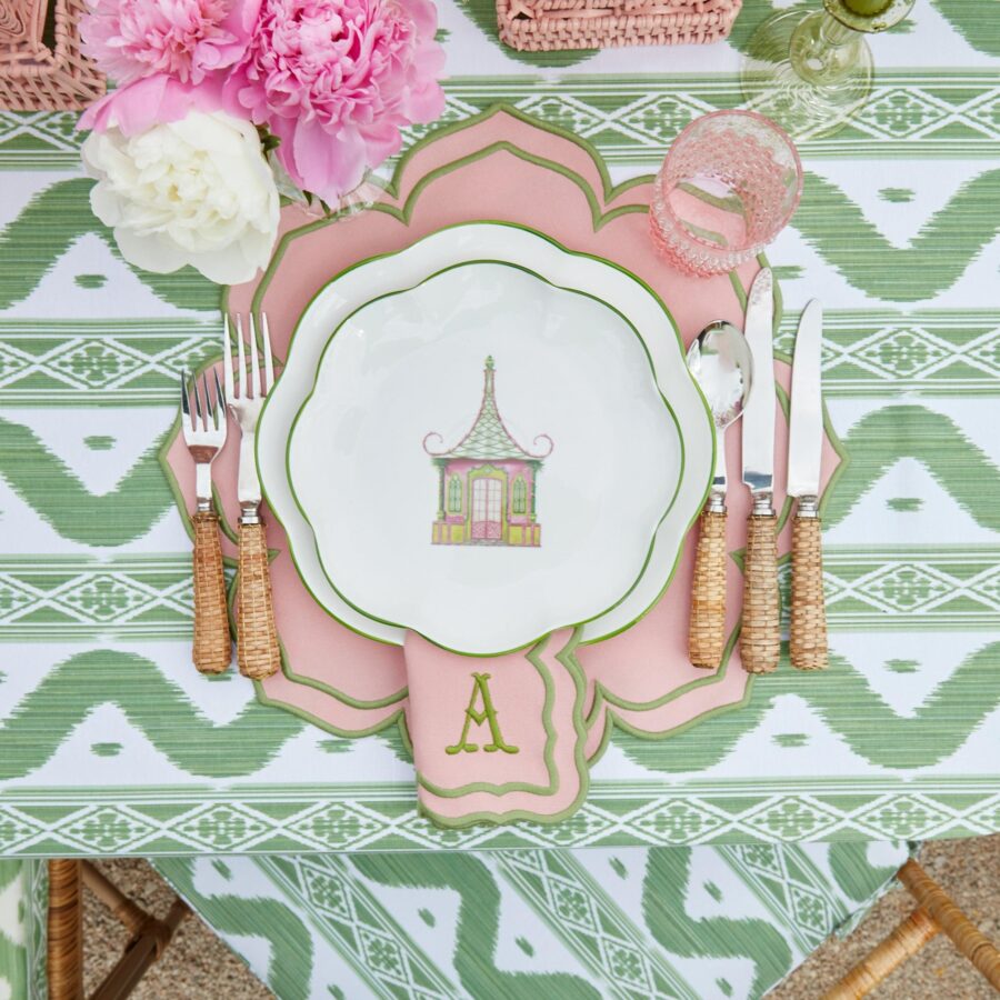 Fidino Pink & Green Pagoda Starter Plates – Set of 4 - Image 3