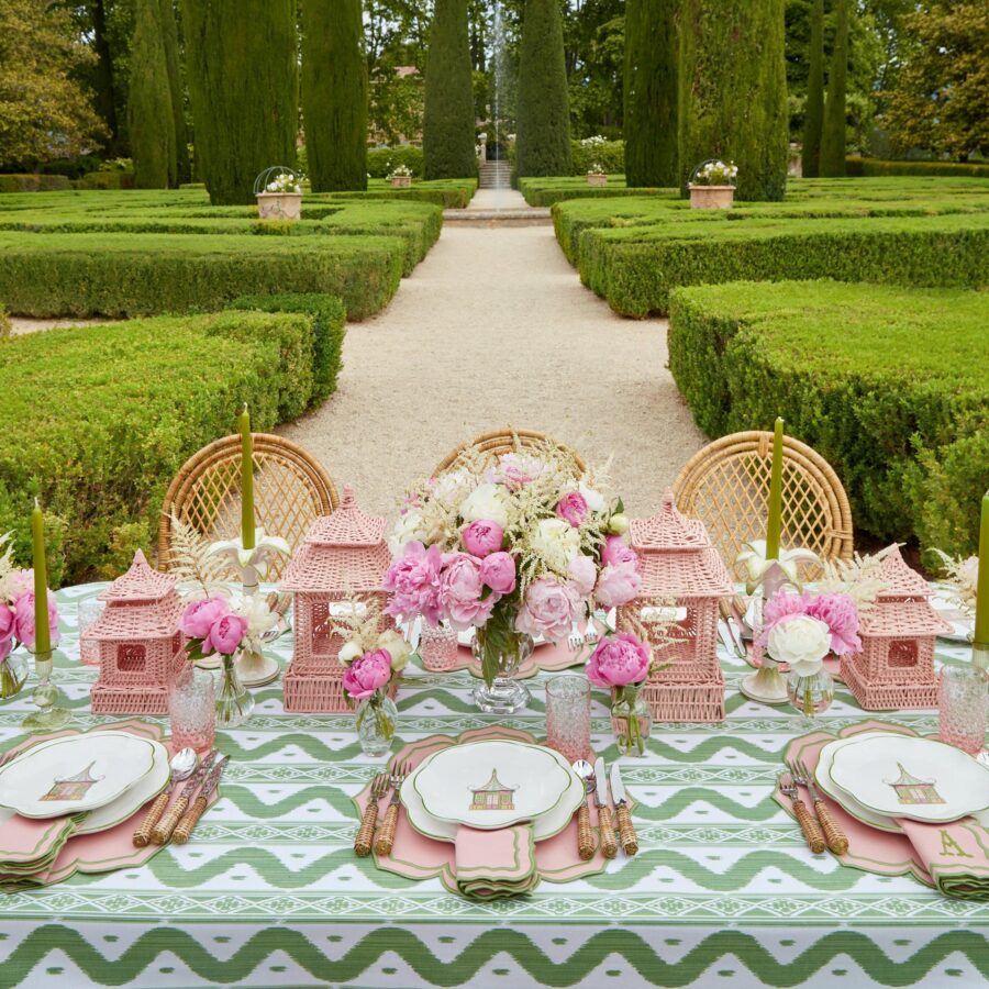 Fidino Pink & Green Pagoda Starter Plates – Set of 4 - Image 4