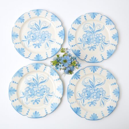 Fidino Seville Blue Gardenia Dinner Plates – Set of 4